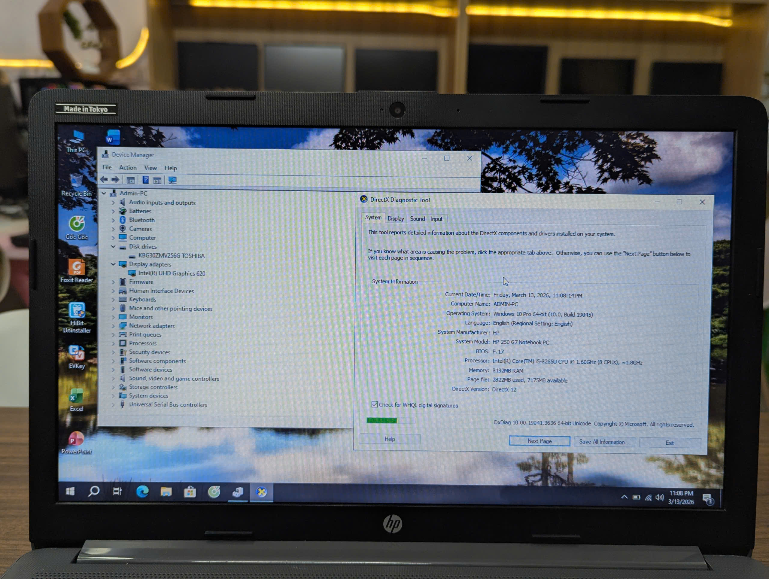 HP 250 G7 Hàng Japan Zin Đẹp 90% : CPU I5-8265U/ RAM 8GB/ SSD 256GB/ 15.6INCH - Ảnh 7