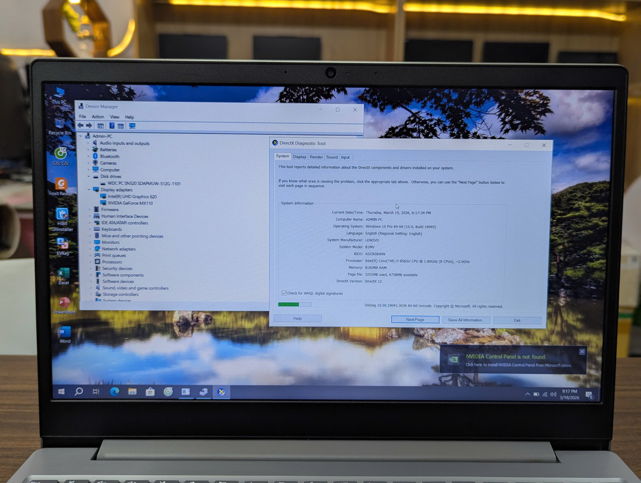 Văn Phòng - Đồ Hoạ Phổ Thông Lenovo Ideapad Slim 3: CPU I7-8565U/RAM 8GB/SSD 512GB/CARD MX110 2GB/MÀN 15.6INCH - Ảnh 6