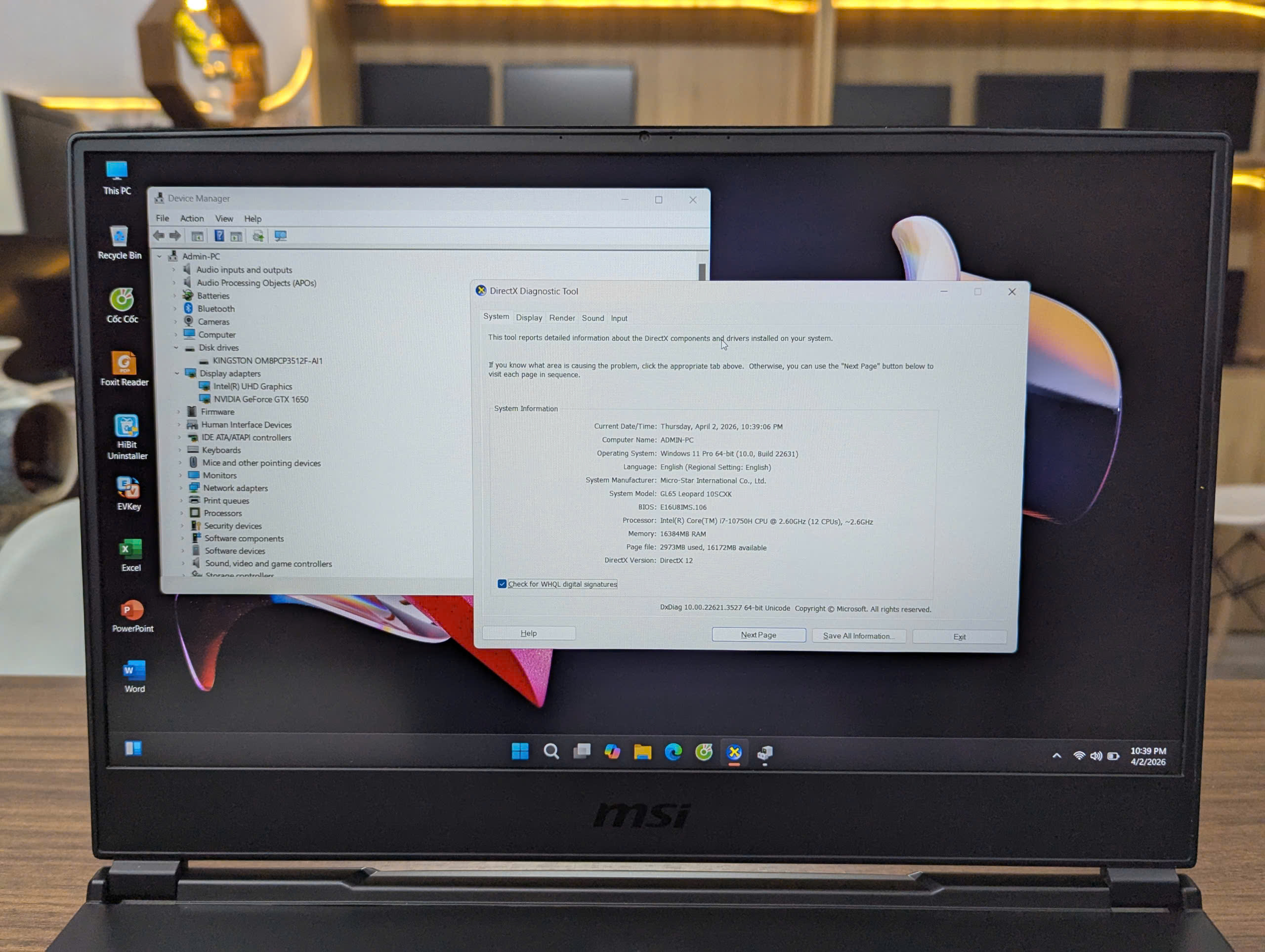 Gaming Msi GL65 Leopard Máy Đẹp 90% - Ảnh 7