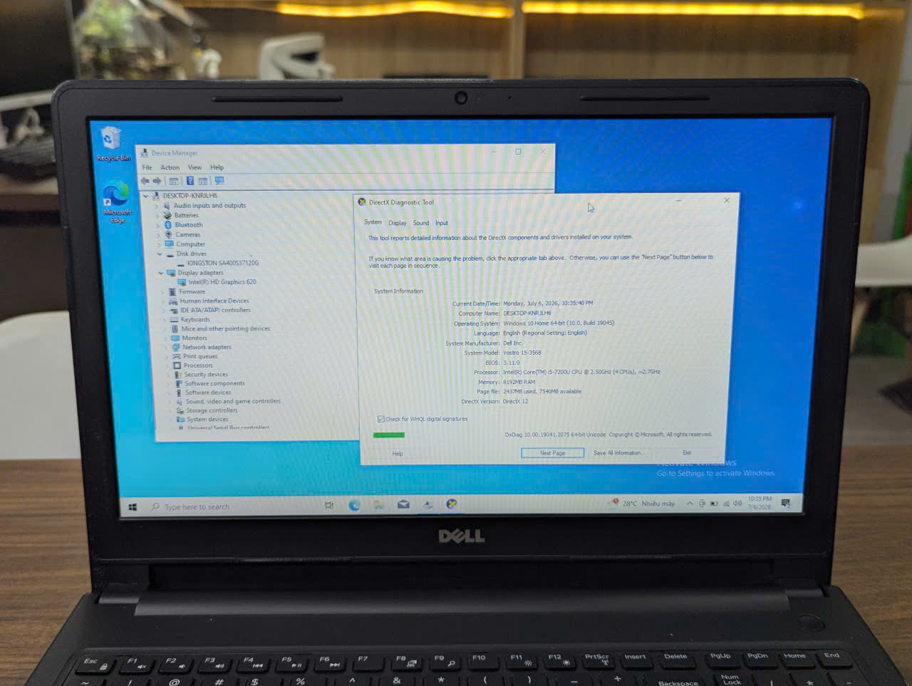 Văn Phòng Giá Rẻ Dell Vostro 15-3568 - Core I5 - Ảnh 7