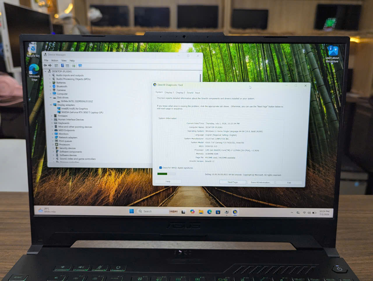 🔥Sale Chỉ 13Tr900K Gaming Asus TUF F15 FX507ZE Máy Zin - Ảnh 6