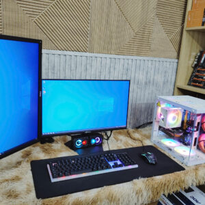 Alternative view of 💥 TRỌN BỘ PC GAMING & ĐA NHIỆM BỂ KÍNH TRẮNG + 2 MÀN HÌNH 24INCH CHỈ 6TR5