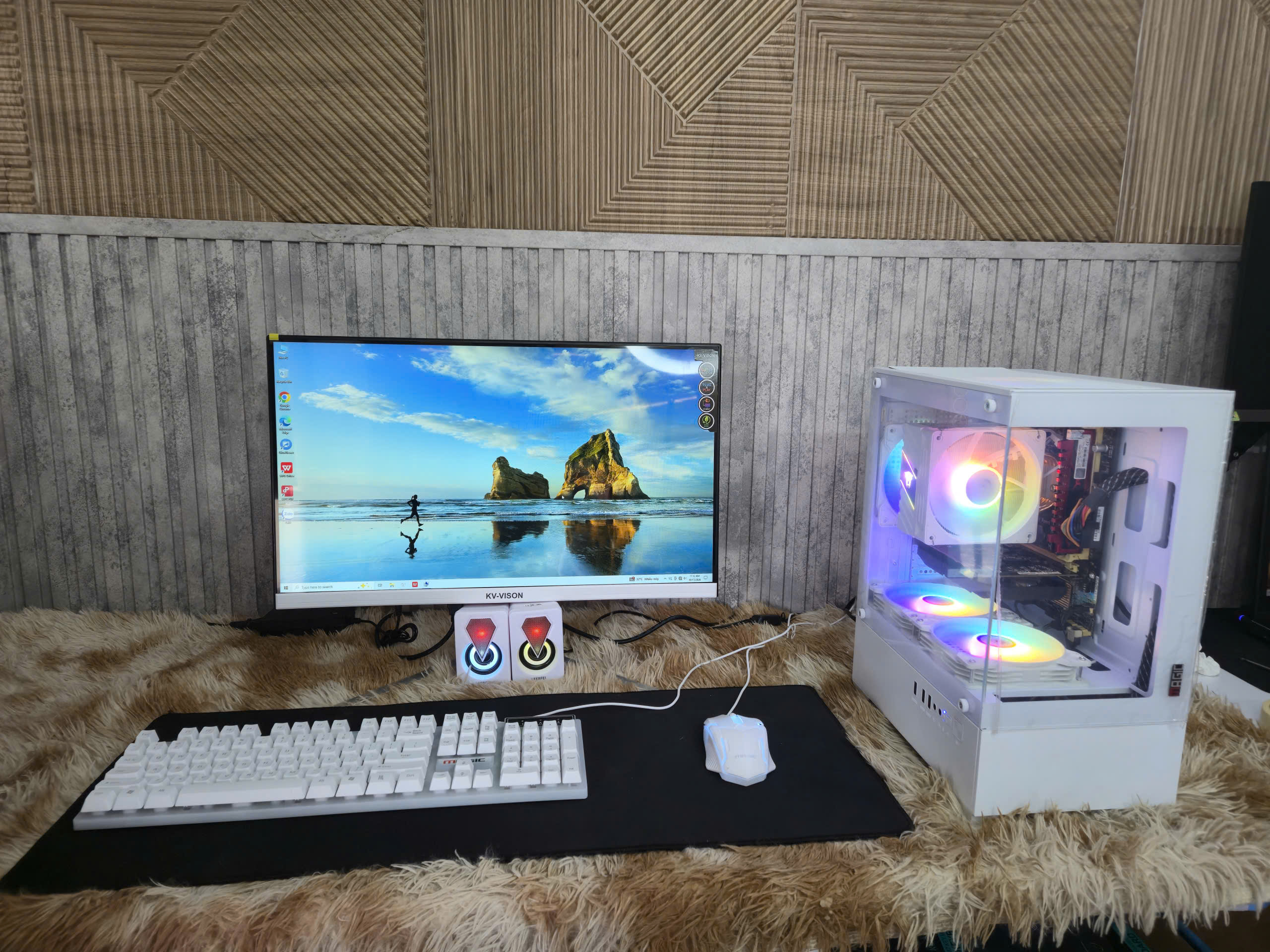 ✨GAMING GIÁ RẺ TRẮNG DECOR: XEON + GT 1030 + MÀN 24" 120HZ NEW (5Tr9)